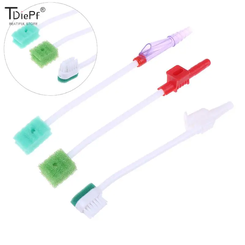 Disposable Medical Sponge Toothbrush ICU Suction Swab Oral Care Single Use Suction Toothbrush System Oral Hygiene Green Head