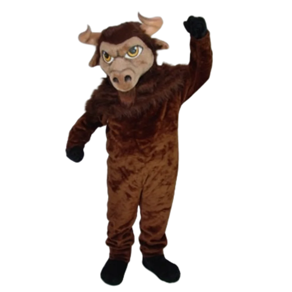 Professional Custom Dark Brown Bison Mascot Costume Adult Size Mascotte Mascota Outfit Suit Fancy Dress for winter Holiday SW675