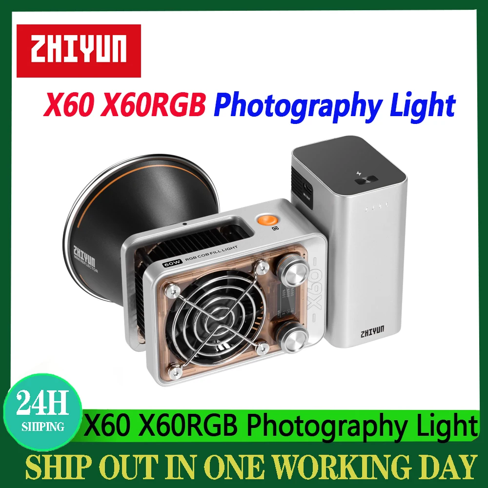 ZHIYUN MOLUS X60 X60RGB RGB 60W Pocket Photography LED Light 2700K-6500K Video Fill Light For Live Streaming Photography lamp