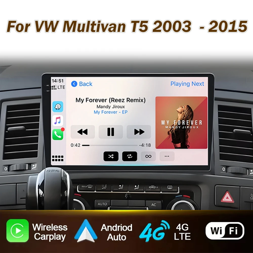 Android Car Radio For Volkswagen Multivan T5 2003-2015 Wireless CarPlay Auto Screen Multimedia Player Stereo GPS Navigation WIFI