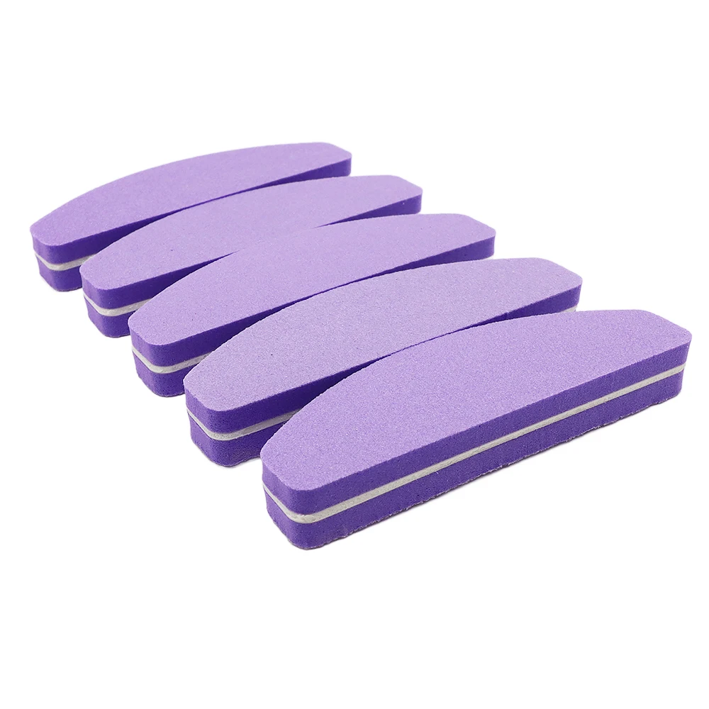 5pcs Sponge Block Nail File 180/240 Purple Boat Nail Buffer Gel Polish Lime a Ongle Sanding Buffer Manicure Tools Supplier