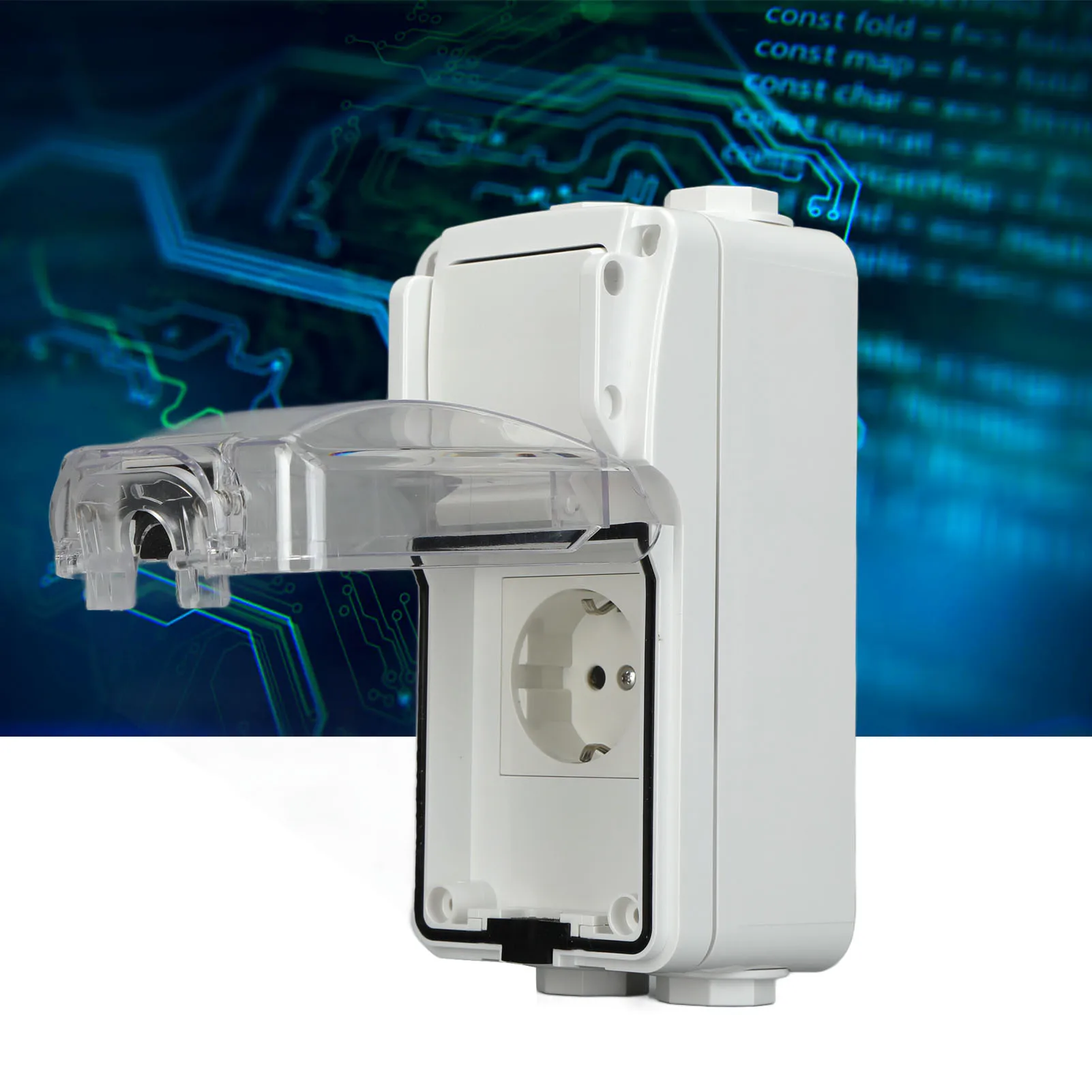 

German Waterproof Outlet IP66 Weatherproof In Use Socket Toggle for Garden 250V 16A Toggle Waterproof Socket