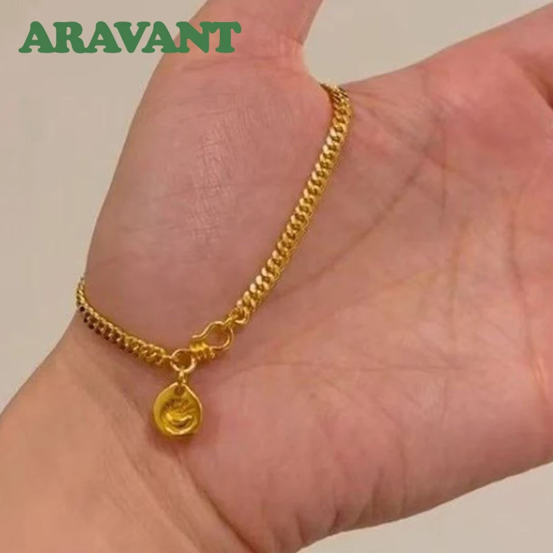 Aravant 925 Silver 18K Gold Cuban Bracelet Chains For Women Girls Fashion Wedding Jewelry
