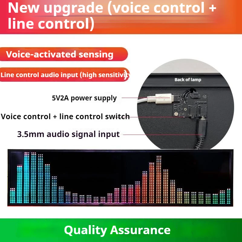 Lampu Dekorasi Meja RGB Full Color, Lampu Suasana Musik, Tampilan Spektrum Ritme Musik Profesional, Instrumen