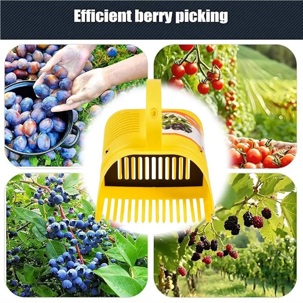 Portable Blueberry Harvester Lightweight Fruit Picker Tool Rake Comb Collection Scoop For Orchard With Comfort Handle