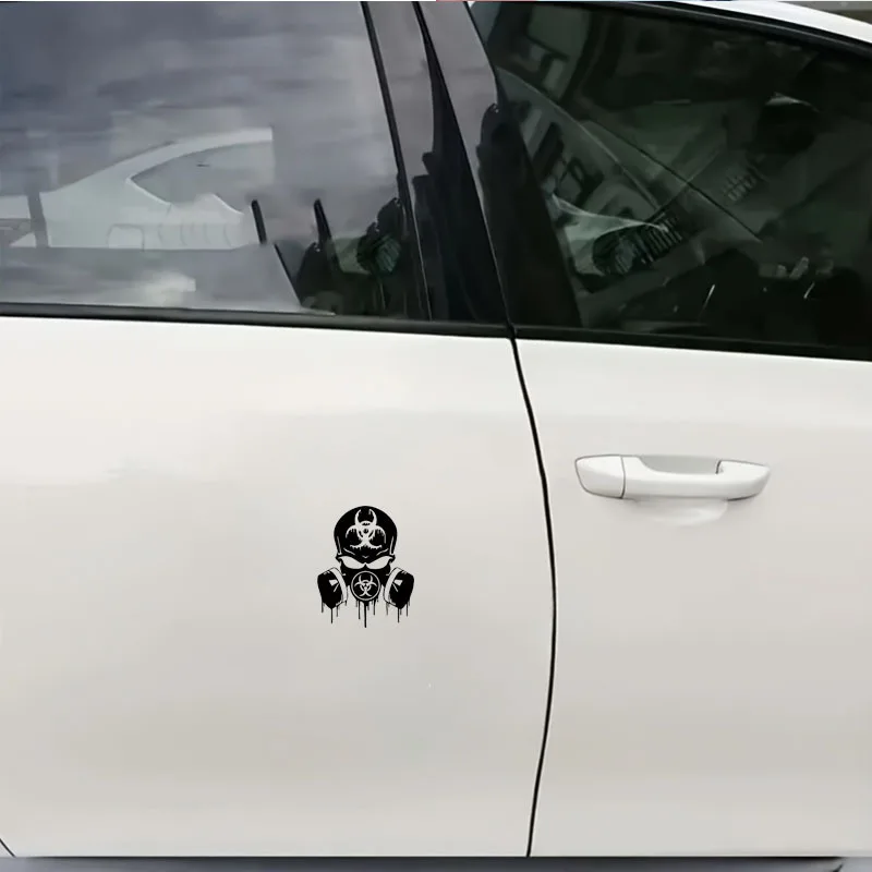 1PC Biohazard Gas Mask Skull Car Sticker Set, Waterproof Vinyl Decals, Multi Colors - view 2