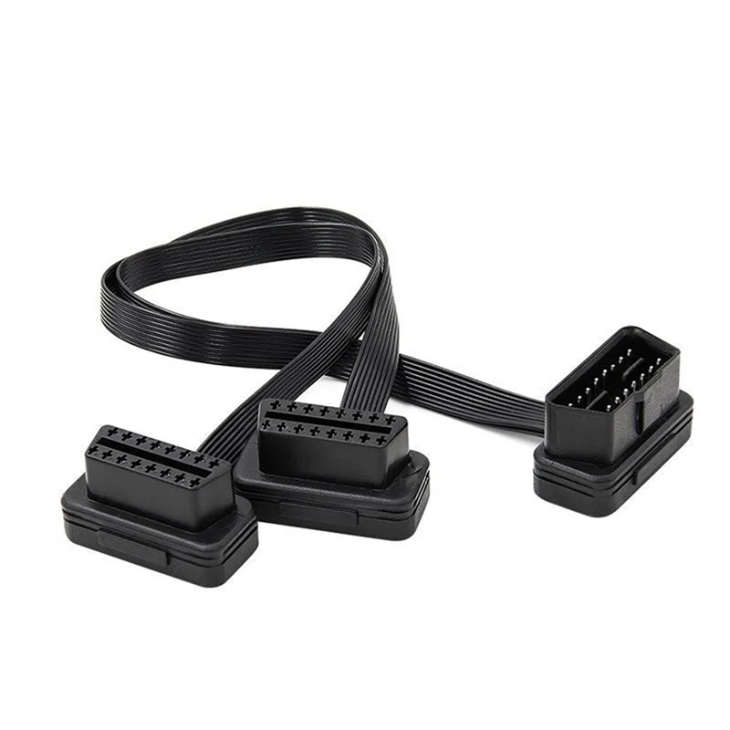 

10X OBDII удлинитель двойной разъем Y разветвитель OBD OBD2 16PIN между мужчинами и женщинами плоский + тонкий для ELM327