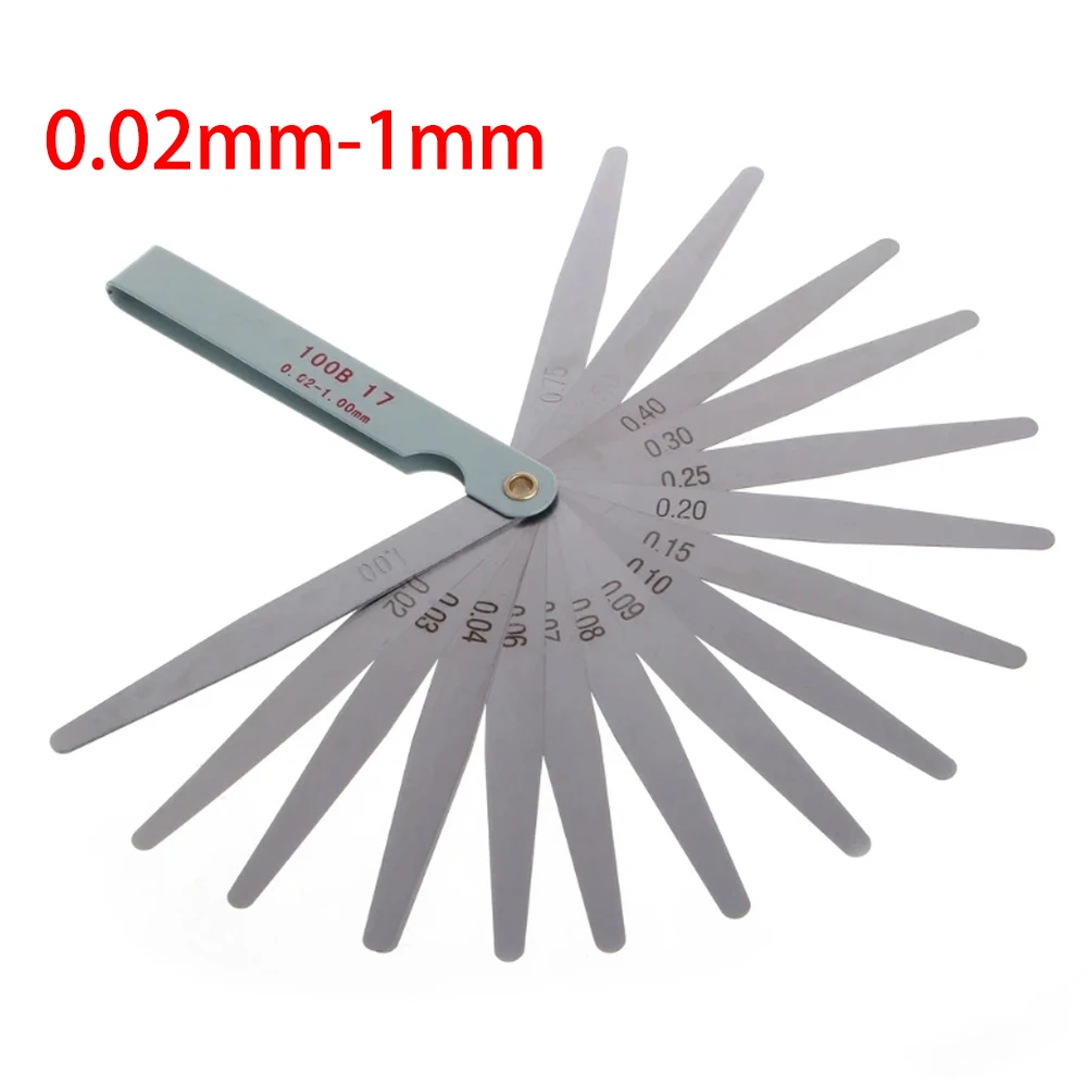 

17 Blades Feeler Gauge Metric Gap Filler 0.02-1.00mm Gage Thickness Measurment Tool For Motorcycle Engine Valve Shim Adjustment