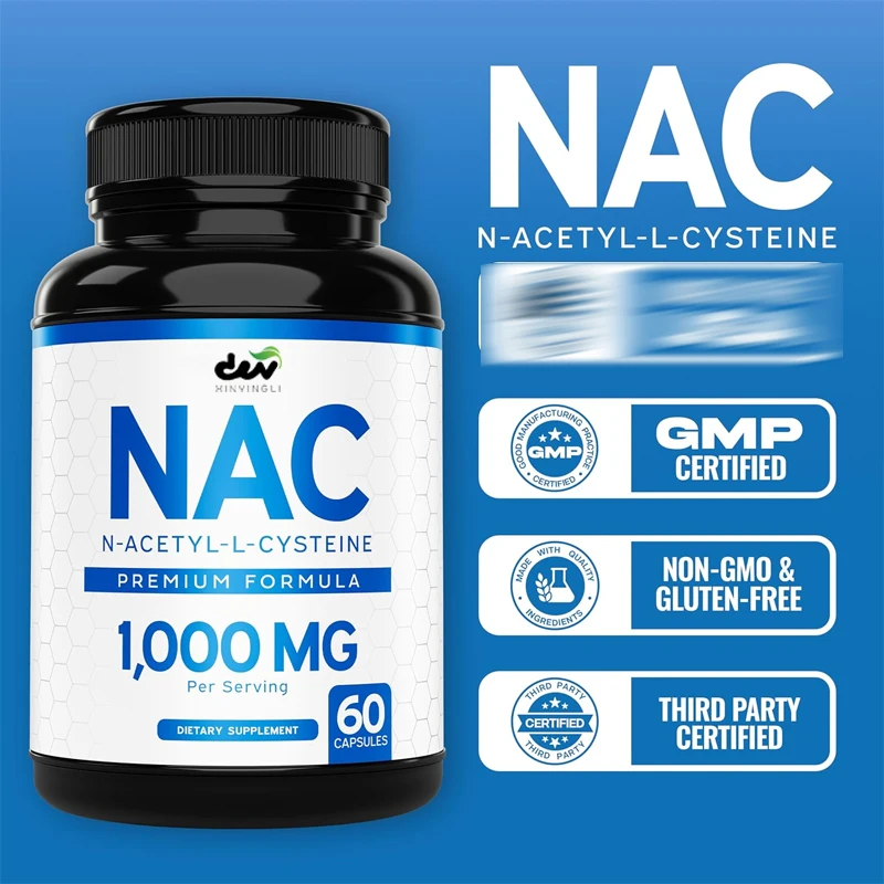 NAC supplement, male and female advanced NAC supplement N-acetylcysteine capsules, used for immune support - vegan safety