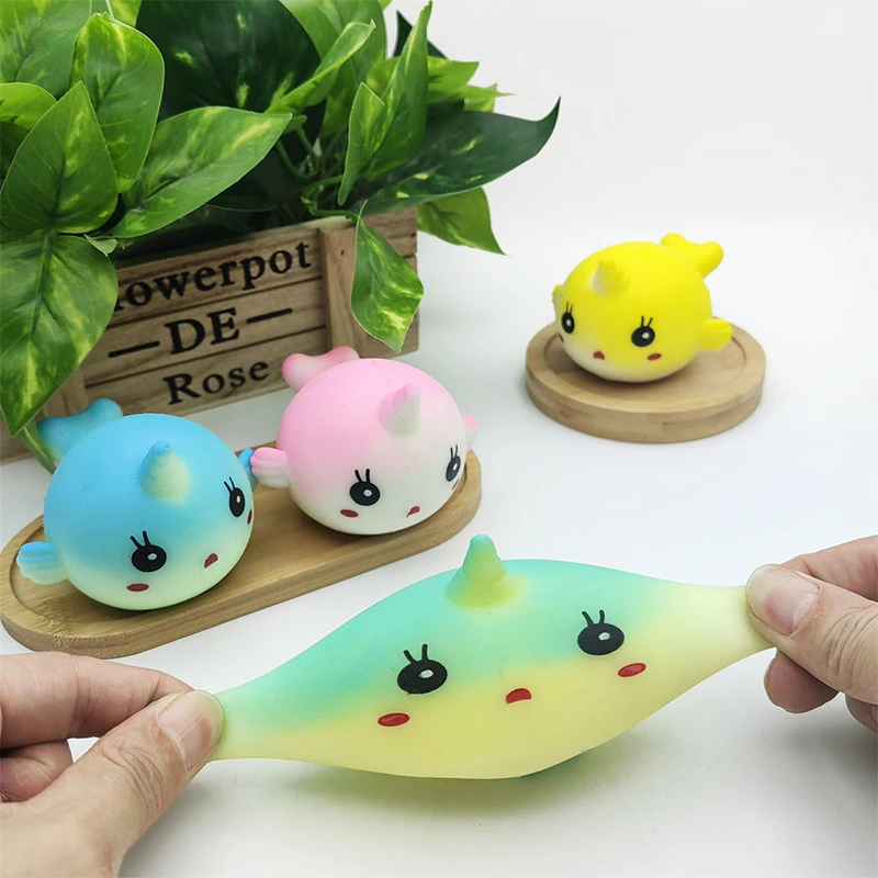 Random Style1 PC TPR Unicorn Whale Stress Relief Squishy Toy Fidget Toy Small Animals Reduce Pressure Toy Soft And Sticky Toy