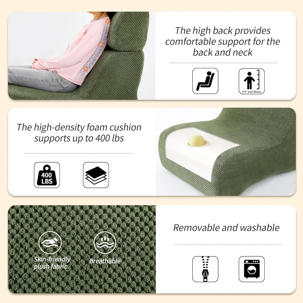 Compact Chaise Lounge Sofa for Small Spaces, Adult Lazy Floor Sofa Chair, Cloud Comfort for Living and Bedroom Use