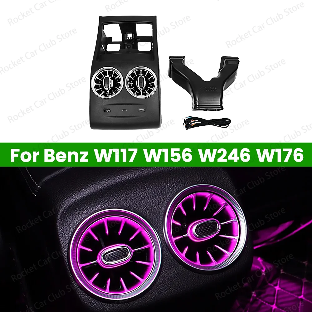 For Mercedes Benz X156 W246 W117 W176 Auto Light Refit Air Vent Lnterior Components LED 12 Color Rear Turbo Vent Ambient Light
