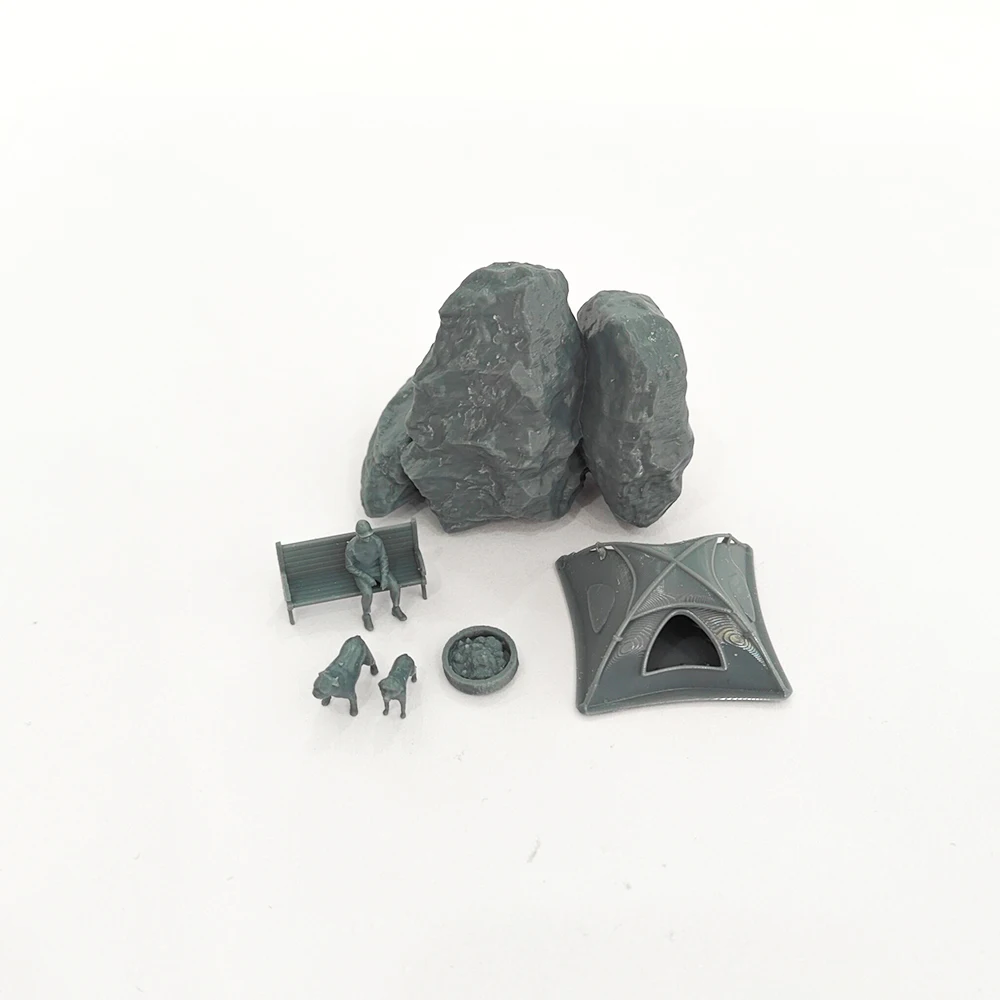 

The Camping Scene In Railway Model Yao's Studio LYTS87036 1/87 HO Scale