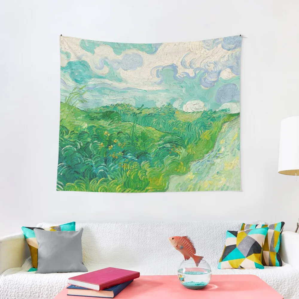 

Green Wheat Fields, Auvers, Vincent van Gogh Tapestry Cute Room Things Aesthetic Room Decors Decoration Room Tapestry