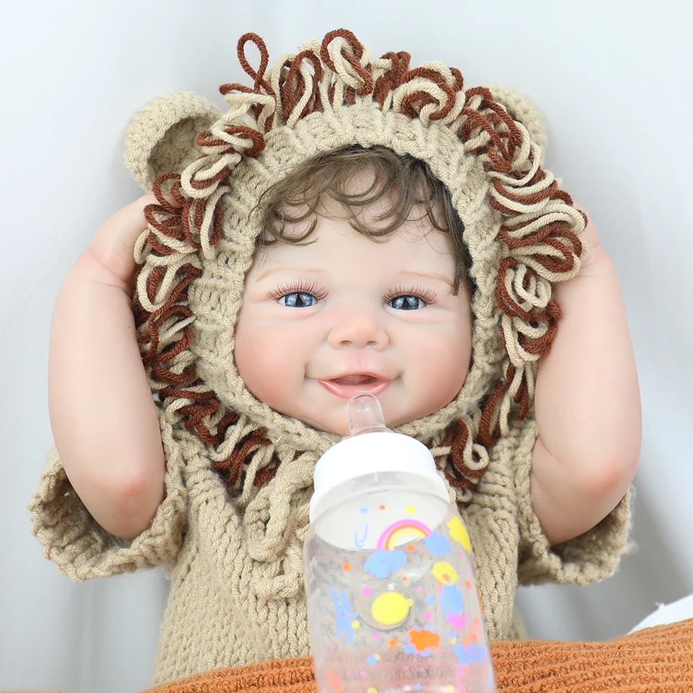 18インチのリアルなソフトシリコンリボーンドール、リアルな塗装の3Dスキン、複数層の塗装と手植えの髪、女の子へのギフト