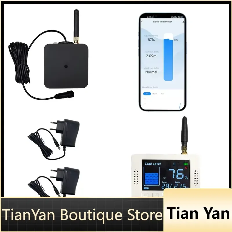 EE1 Smart Wireless Ultrasonic Liquid Level Sensor Underground Water Tank Reserve Measuring Instrument Indicator