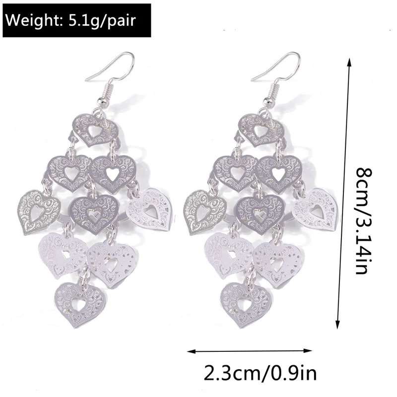 Aihua Fashion Silberfarbene Ohrringe mit Herz-, Blumen- und Schmetterlingsmotiven für Damen, Hochzeits- und Party-Schmuck, Geschenke, Statement-Ohrringe – Detail 11