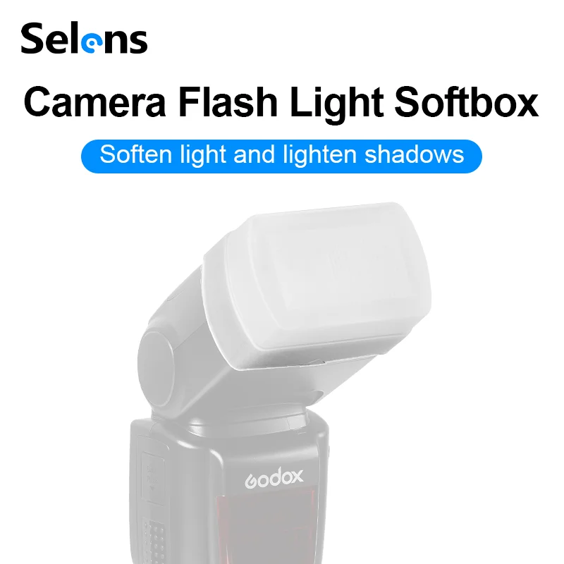 Selens Bounce Camera Flash Soft Diffuser Cover for Godox TT600 TT685 TT685II V850 V850II V850III V860 V860II V860III, Canon 580e