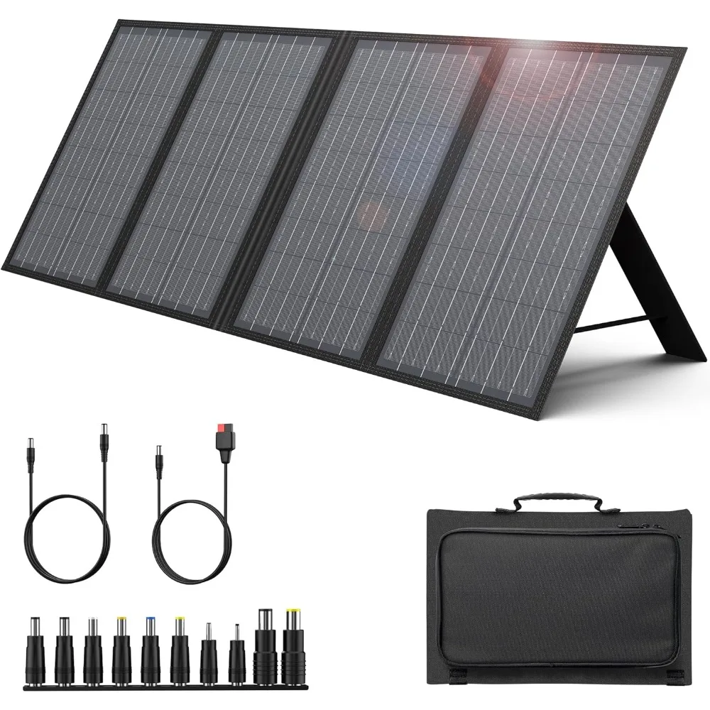 

60W Foldable Solar Panel Charger with 18V DC Outlet for Portable Power Stations,Portable Solar Generator with QC 3.0