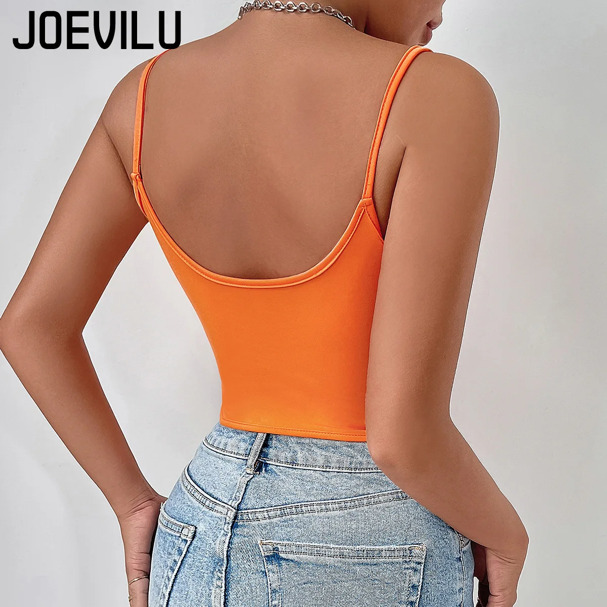 Patchwork Button Front Corset Slim Fit Diamond Backless Tank Top Y2k Spaghetti Strap Baddie Summer Women's Fashion FishboneTops