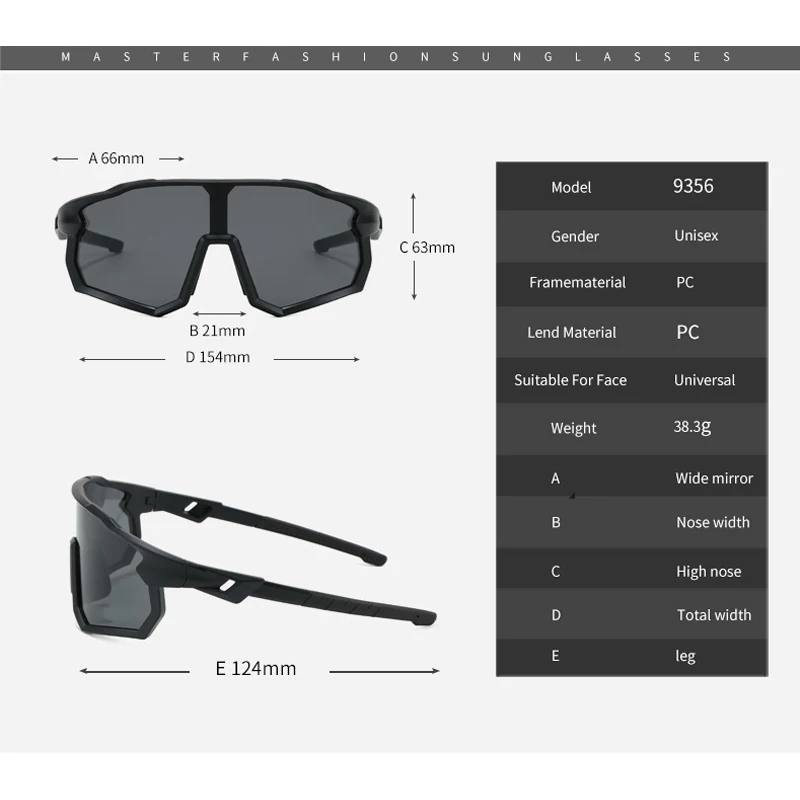 2025 New Outdoor Sports Cycling Sunglasses For Men And Women Large Frame Windproof And Uv Mountaineering Goggles 9356