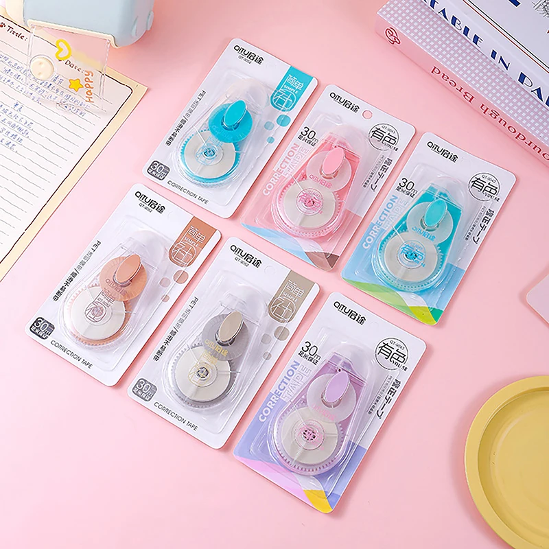 มินิน่ารักเทปแก้คำผิดหลากสีอุปกรณ์เครื่องเขียนที่ถูกต้องสำหรับการเขียนพกพาขนาดเล็กเครื่องเขียน