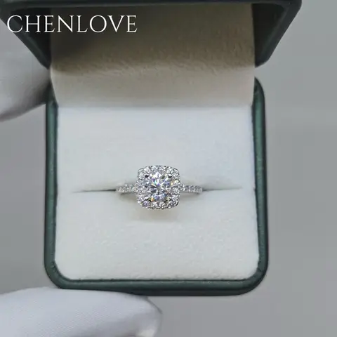 9K 10K 14K White Gold PT950 Platinum Brilliant Cut 1-3 Carat Pass Diamond Test D Color Moissanite Ring Women Original Jewelry
