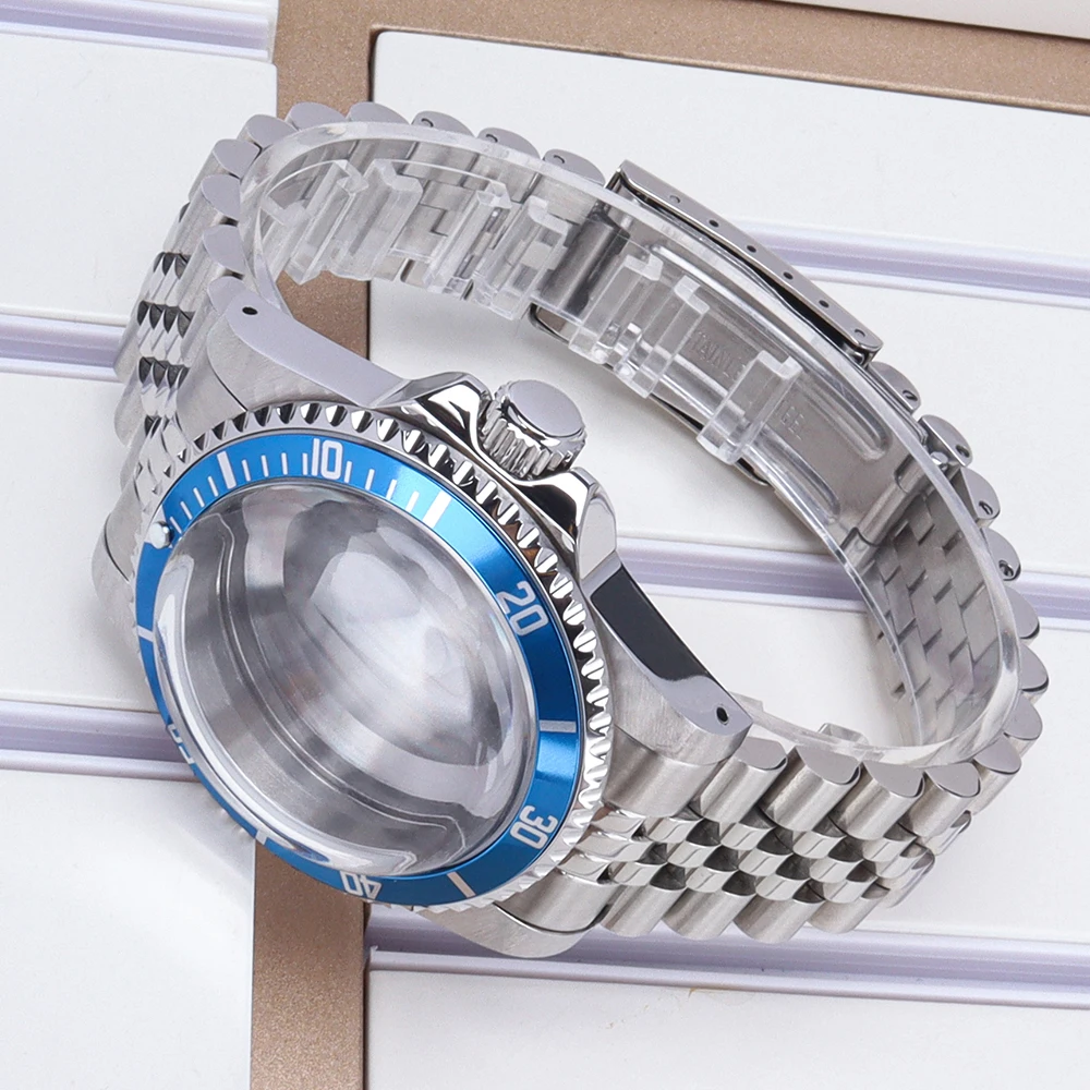 38mm Edelstahl-Uhrengehäuse mit gewölbtem Acrylglas für Retro Submariner NH35 NH36 NH34 4R36 Uhrwerke, einseitig drehbare 120-Klick-Funktion – Detail 4