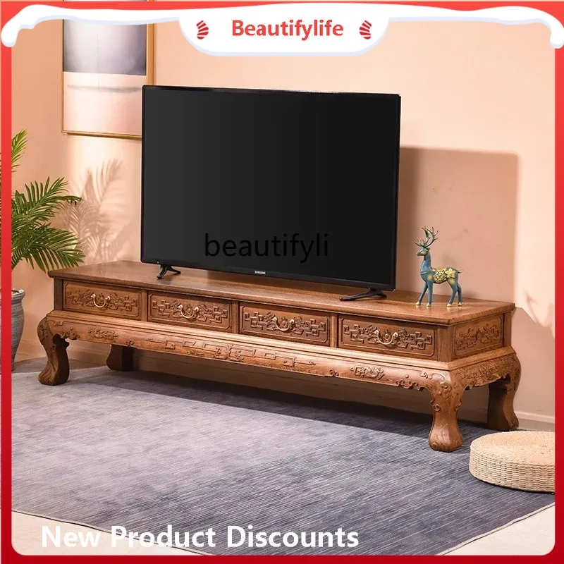 

A506 Шкаф для телевизора, низкий шкаф из красного дерева, новая китайская комбинация для гостиной, встроенный видеошкаф из цельного дерева