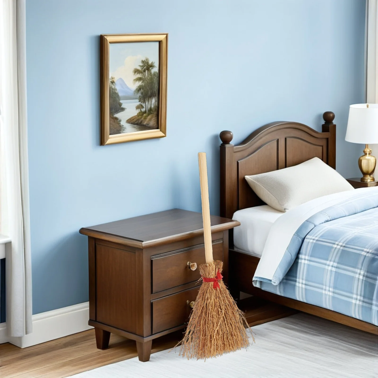 Balai en paille artificielle, 20 pièces, Costume d'halloween, cadeau de fête Cosplay, artisanat Miniature, décoration de paille