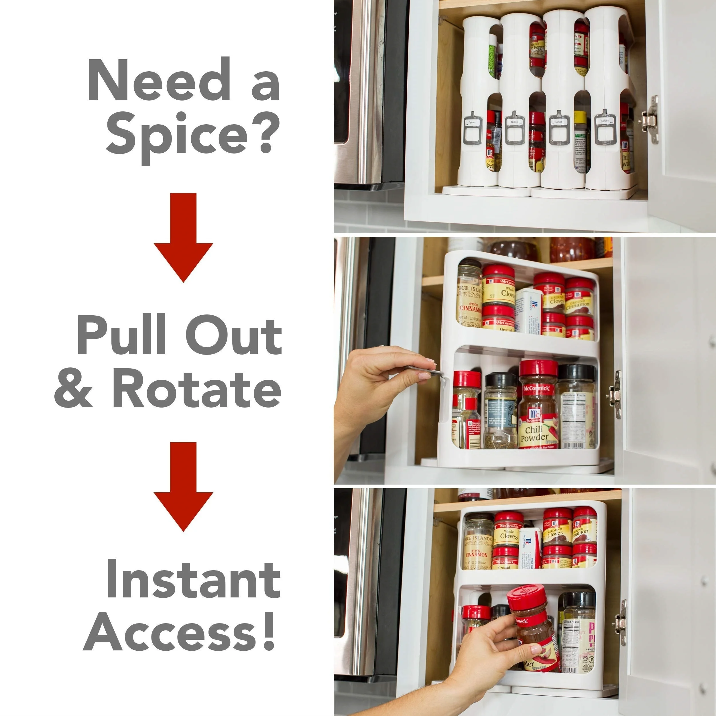 2-Tier Rotatable Plastic Storage Rack - Multipurpose Organizer For Kitchen Condiments, Desk Supplies, Medicine & Cosmetics