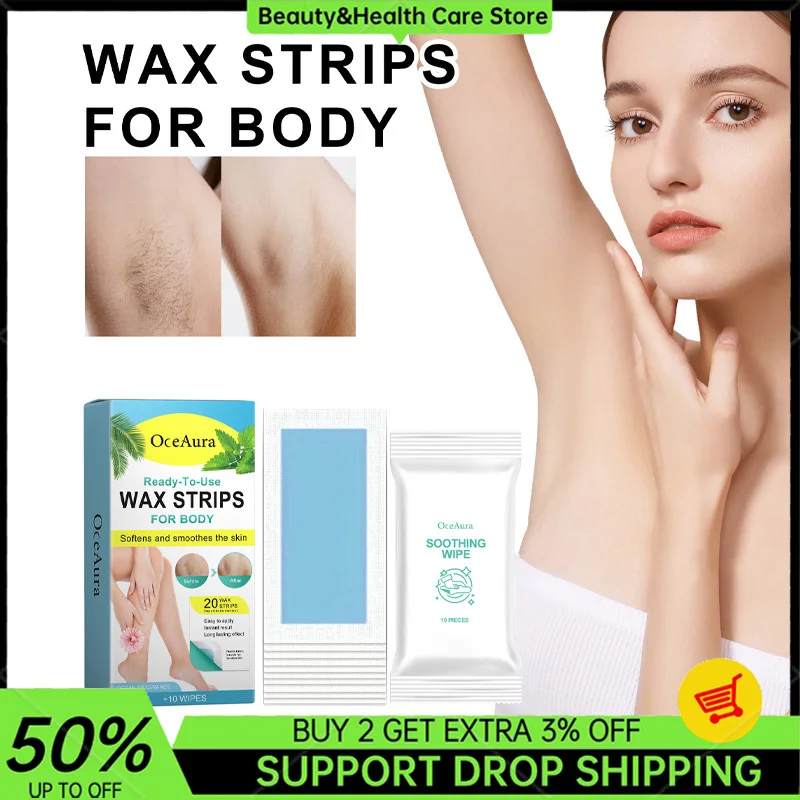 Marine Scented Hair Removal Wax Strips for Face Leg Lip Eyebrow Leg Arm Body Non-irritating Non-permanent Hair Remove Care