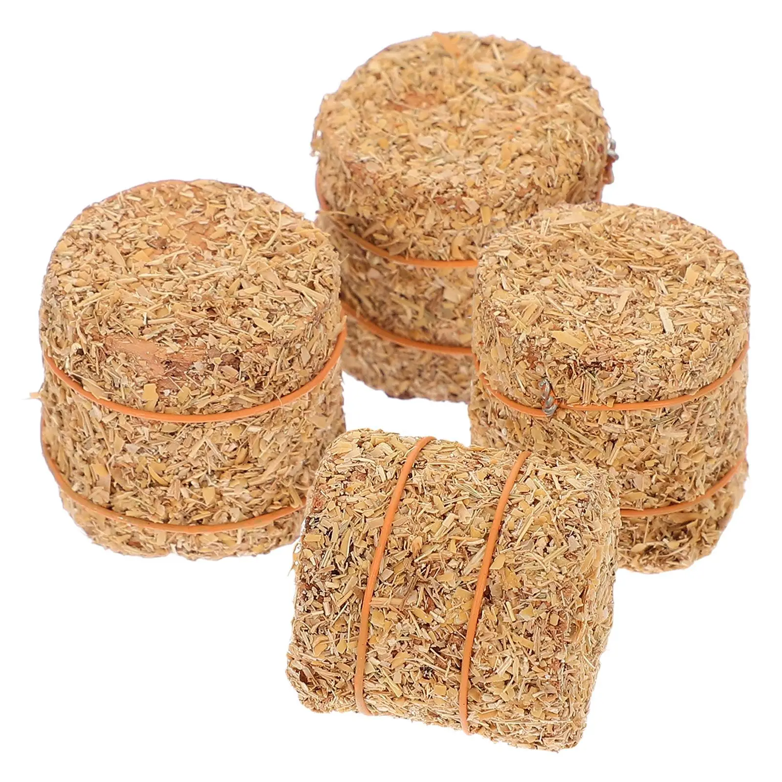 4 Pcs Farm Animals Haystack Model Hooks for Bales Accessories Dollhouse Decoration Table