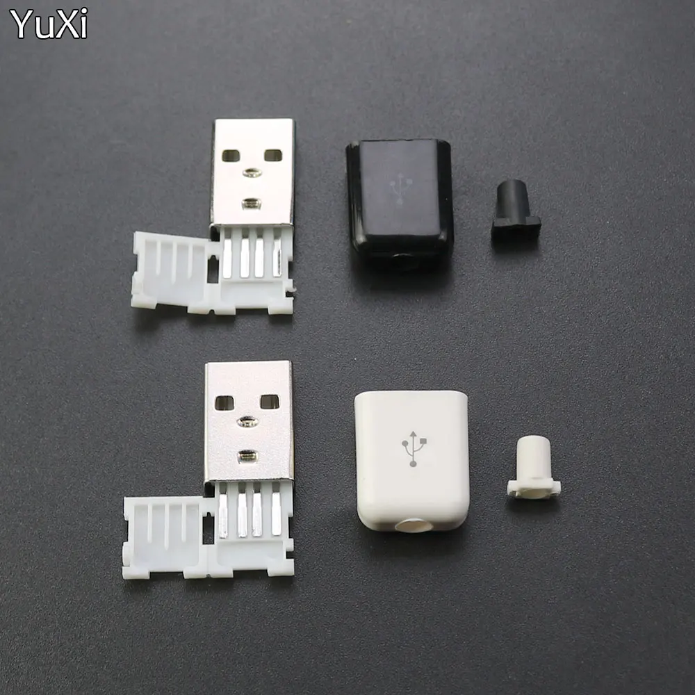 1PCS DIY USB 2.0 Male interface A-Type Plug Connector Cover Plate Power Welding Combination With Shell Welding In-line Patch