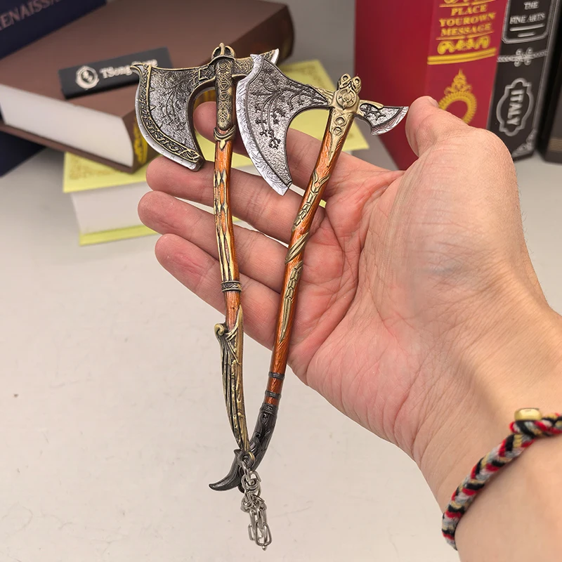 God Of War 16CM Kratos Leviathan Axe Alloy Metal Halberd Weapons Models Full Gifts Replica Miniature Decoration Crafts Ornaments-image
