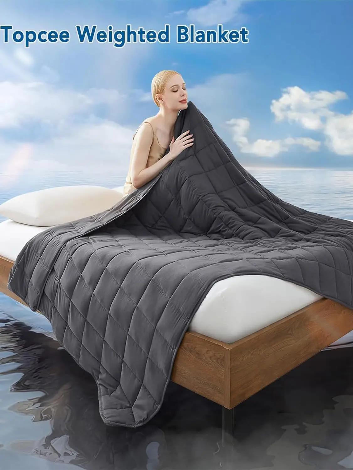 Heavy Weighted Gravity Blanket 15lbs 20lbs Anxiety Autism Therapy Blanket Soft Polyester Fiber Universal for All Seasons