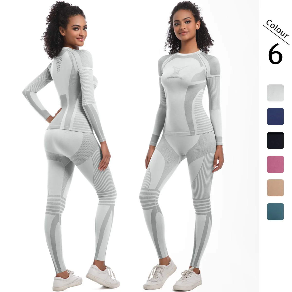 2Pc Women Skiwear Yoga Set Skiing Underwear Fitness Workout Thermal Gym Ski Snowboarding Running Yoga Exercise Suit Long Johns