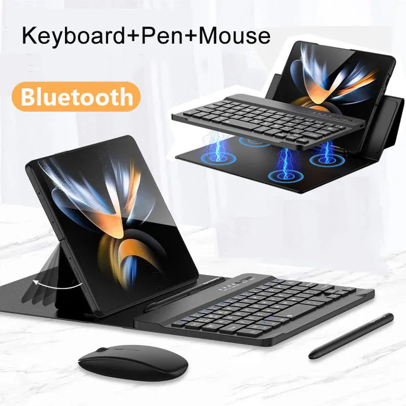 

Case for Vivo X Fold3 Fold2 Fold+ Fold3 Pro Fold Detachable Magnetic Bluetooth Keyboard Leather Cover with Stylus Pen and Mouse