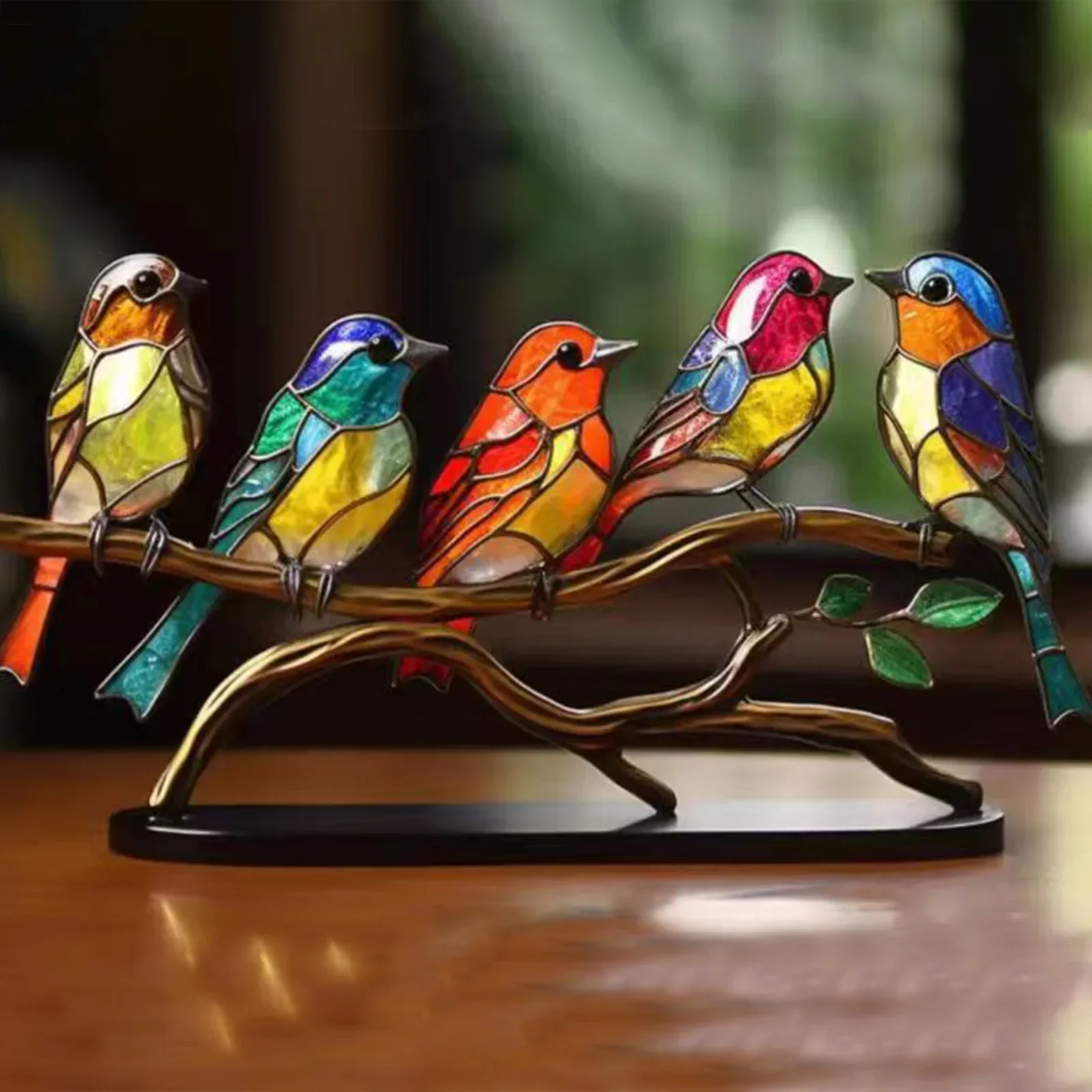 Coloful Birds Sculpture Art Craft Desktop Birds Ornaments Figurine Animal Interior Art Decor For Home Office Study