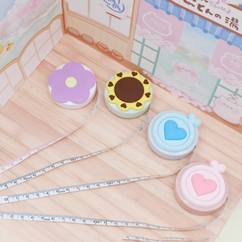 

Portable Mini Tape Measure Retractable Flexible Cartoon Mini Tape Measure 1.5m Soft Flower Tape Measure Sewing Tools