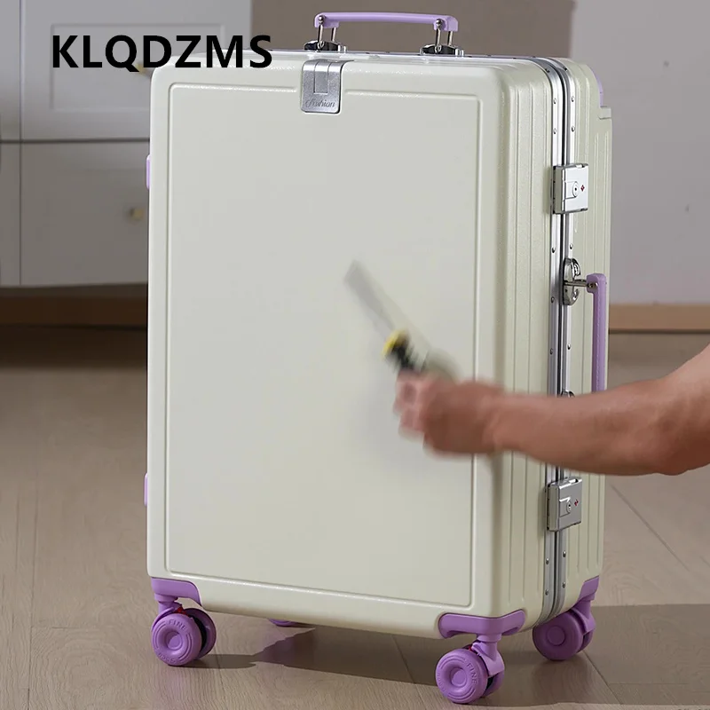 KLQDZMS Suitcase Aluminum Frame Boarding Box ABS+PC Trolley Case 20
