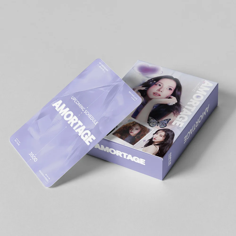 55 peças grupo de meninas coreanas mini álbum AMORTAGE HD poster cartão LOMO estrela periférica cartão pequeno