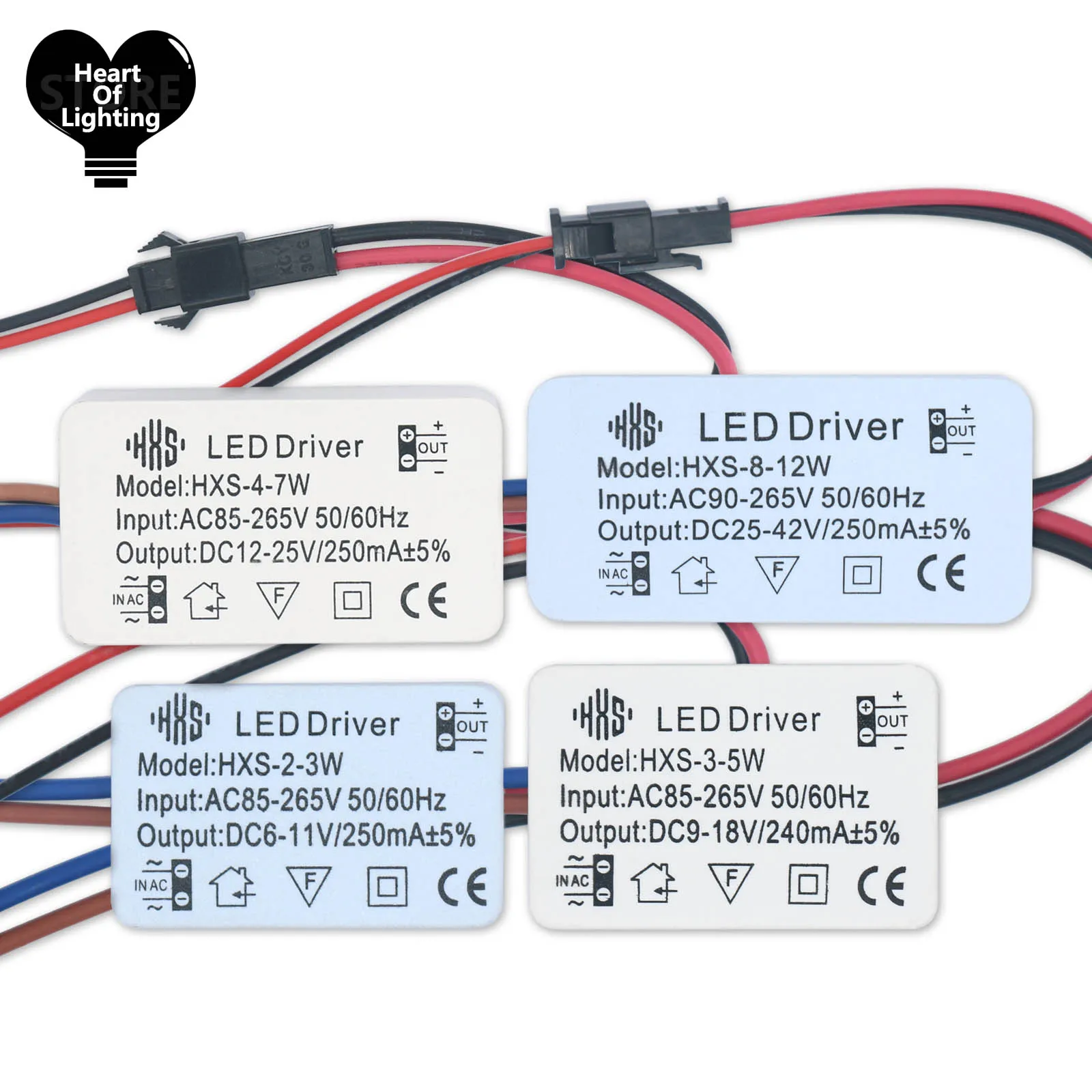 LED مصباح سائق محول الضوء 2-3 واط 3-5 واط 4-7 واط 8-12 واط 15-18 واط 18-24 واط 250mA موائم مصدر تيار ل LED لمبة الأضواء