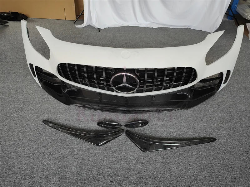 =GTR style semi carbon fiber front bumper rear bumper side skirt spoiler fender body kit for Benz AMG GTC GTS