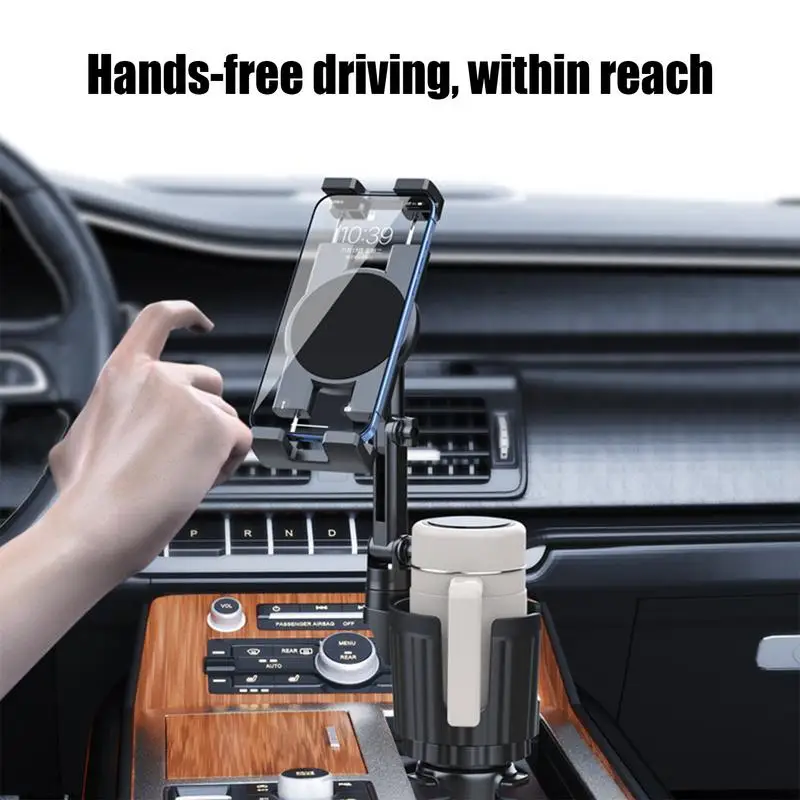 

Cell Phone Cup Holder Car Mount 2-in-1 Car Holder Expander For Phone And Cup Multifunctional Drink Rack For Auto Vehicle Water