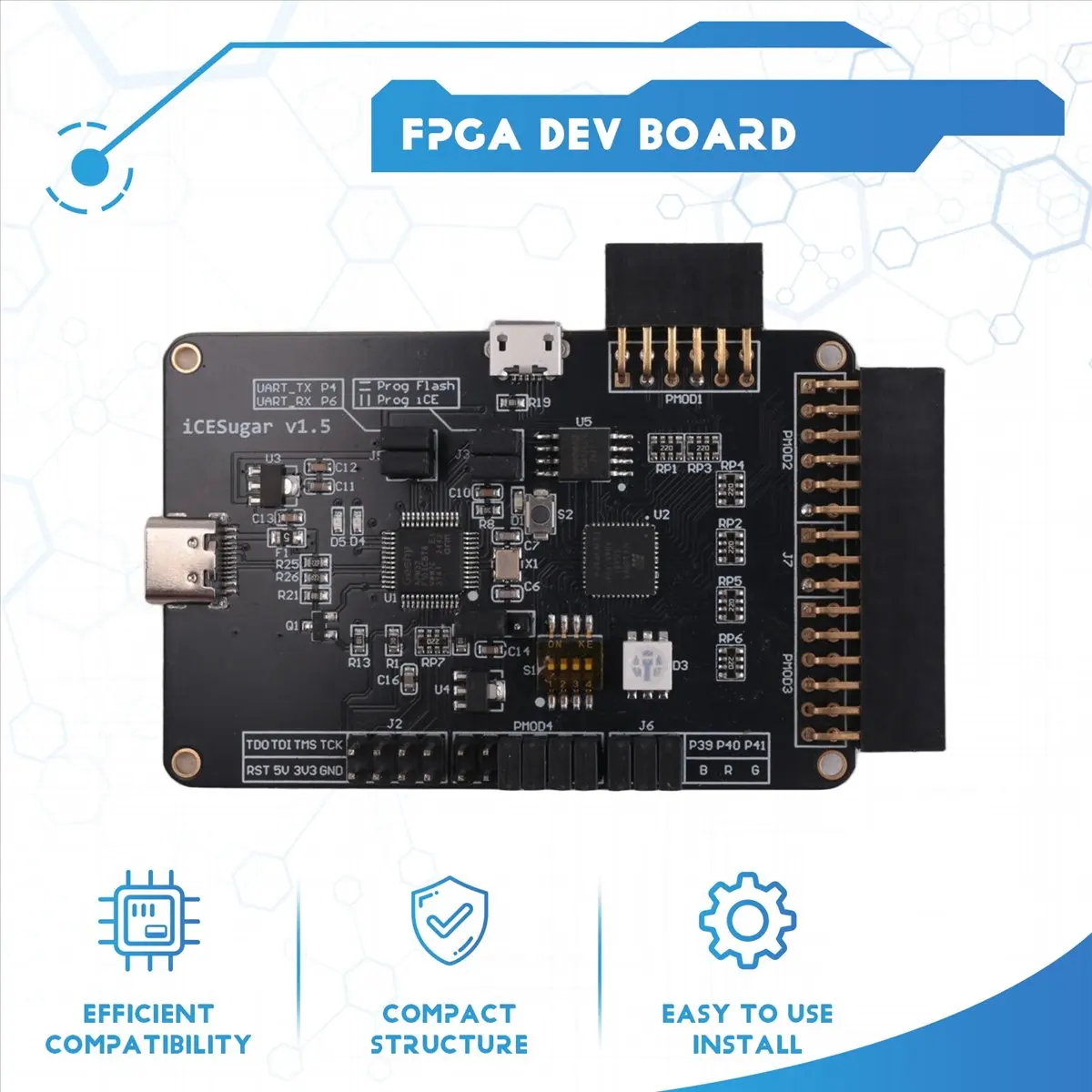 

Плата разработки FPGA ICESugar (A32M) на базе RISC-V с открытым исходным кодом, на базе ICE40UP5k, с интерфейсом USB-C для проектов IoT/Edge AI
