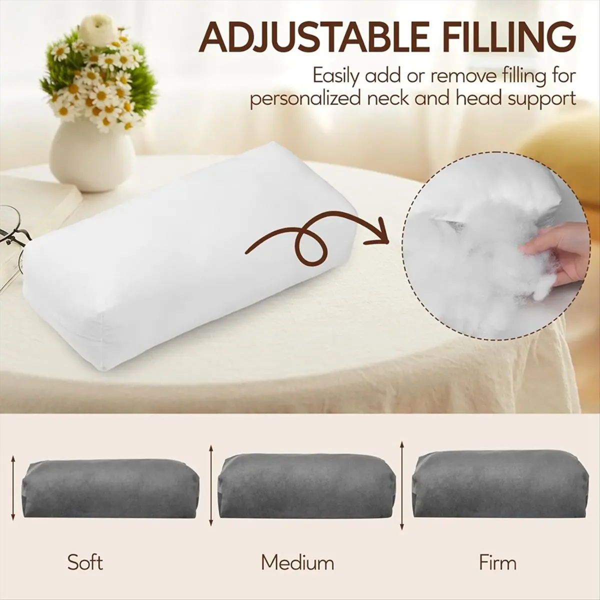 COFA Neck Pillow for Recliner Chair, Adjustable Recliner Pillow for Headrest, Soft Velvet Non-Slip Head Pillow for Recliner A