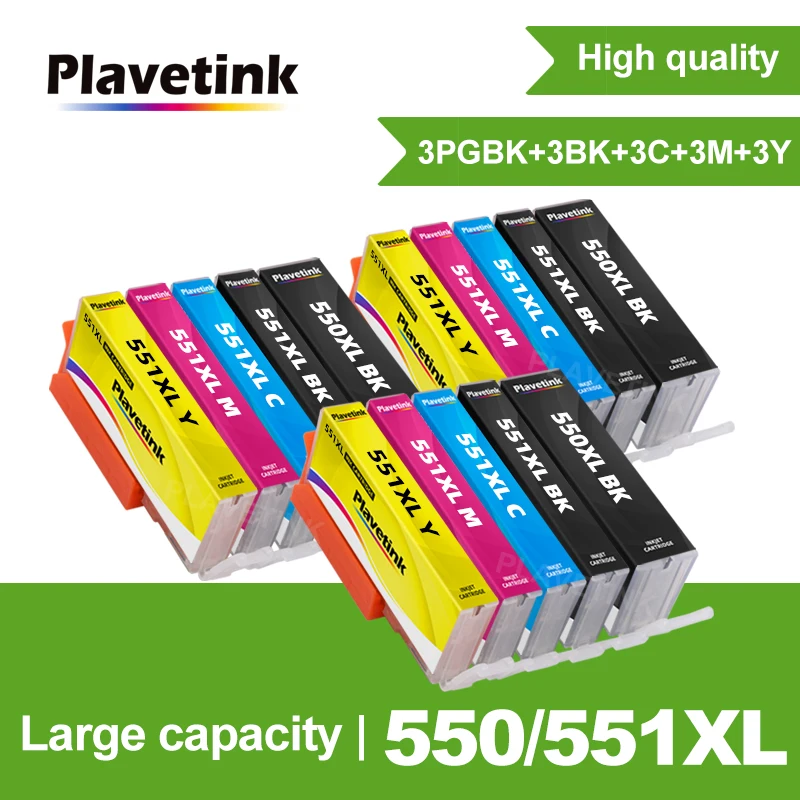 Plavetink 550XL 551XL Replacement for Canon PGI-550 CLI-551 Ink Cartridge Compatible for PIXMA IP7250 IP8750 MX925 MG5650 IX6850