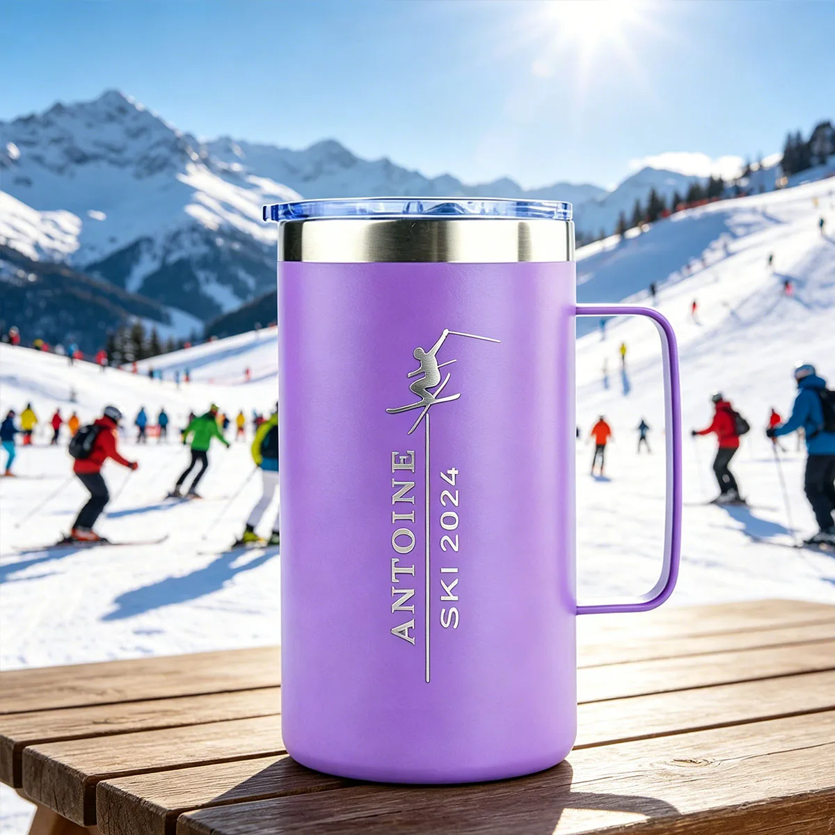 Skiing Gifts for Men, Women, Funny Ski Gift for Skiers Birthday, Christmas, Friendship Gift for Ski Lover, Customized Skiing Cup