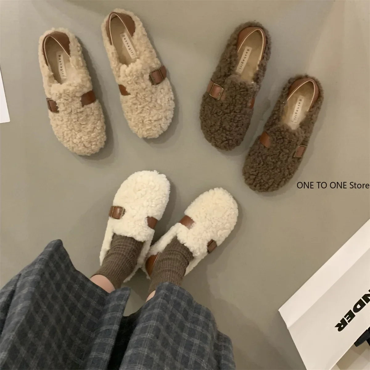 2025 Fashion Women's Flats Moccasins Winter Retro New Slip On Modis Moccasin Shoes Loafers Fur Casual Female Sneakers Slip-on